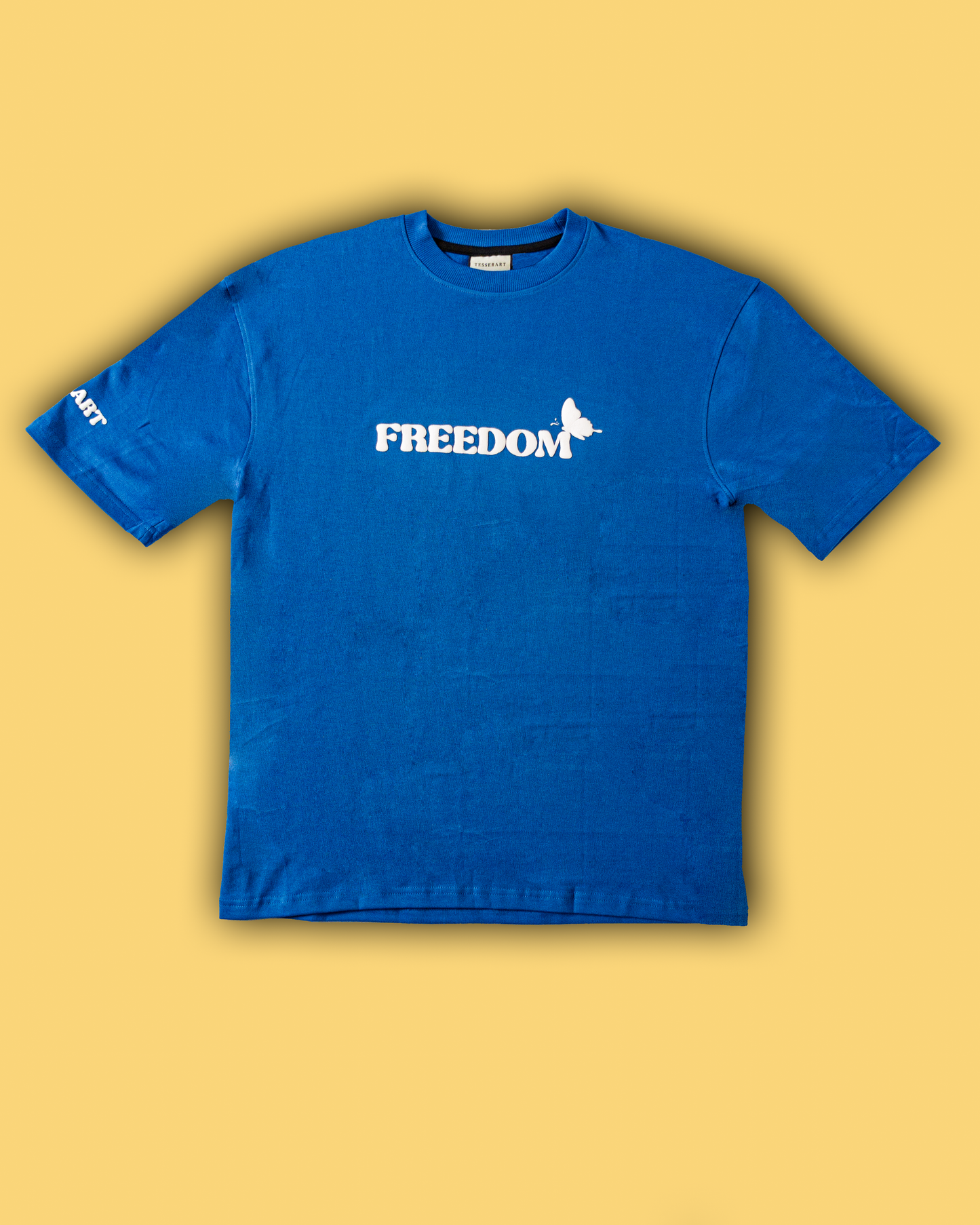 Fly Free Butterfly Puff Print Tee – Royal Blue