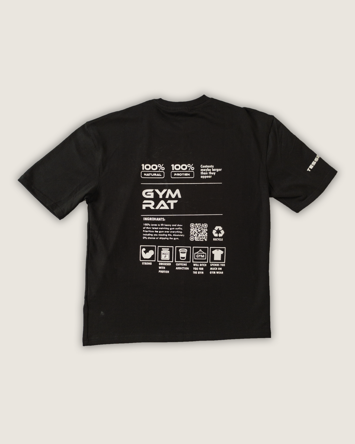 Gym Rat Label Tee – Black