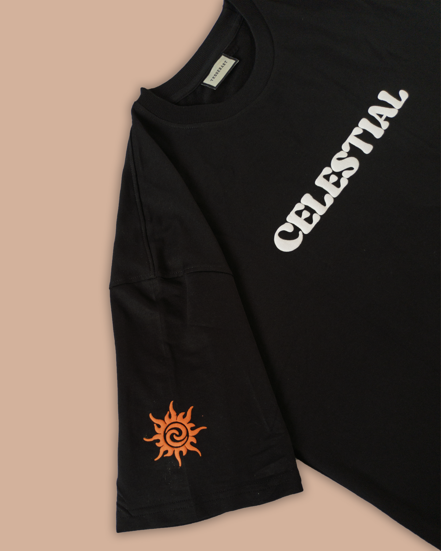 Sun & Moon Puff Print Tee – Black