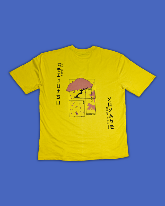 Yellow Printed Oversized T-Shirt