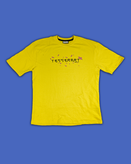 Yellow Printed Oversized T-Shirt