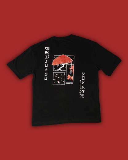 Black Printed Oversized Fit T-shirt