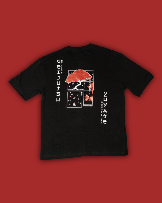 Black Printed Oversized Fit T-shirt