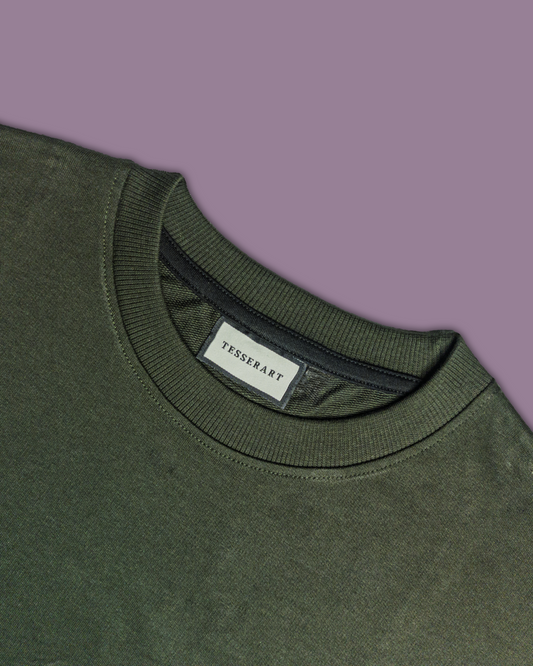 Solid Olive Green Oversized Fit T-shirt