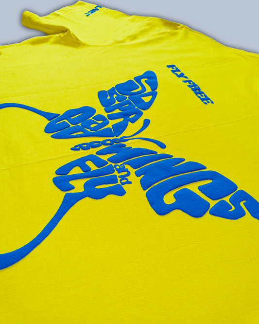 Fly Free Butterfly Puff Print Tee – Lemon Yellow
