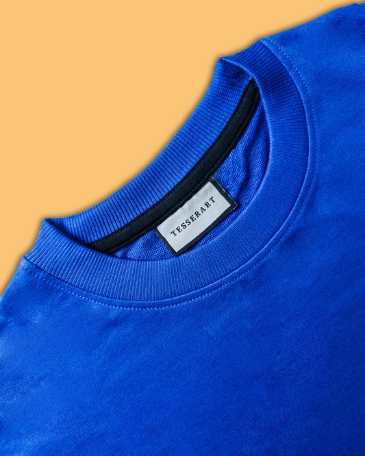 Solid Blue Oversized Fit T-shirt