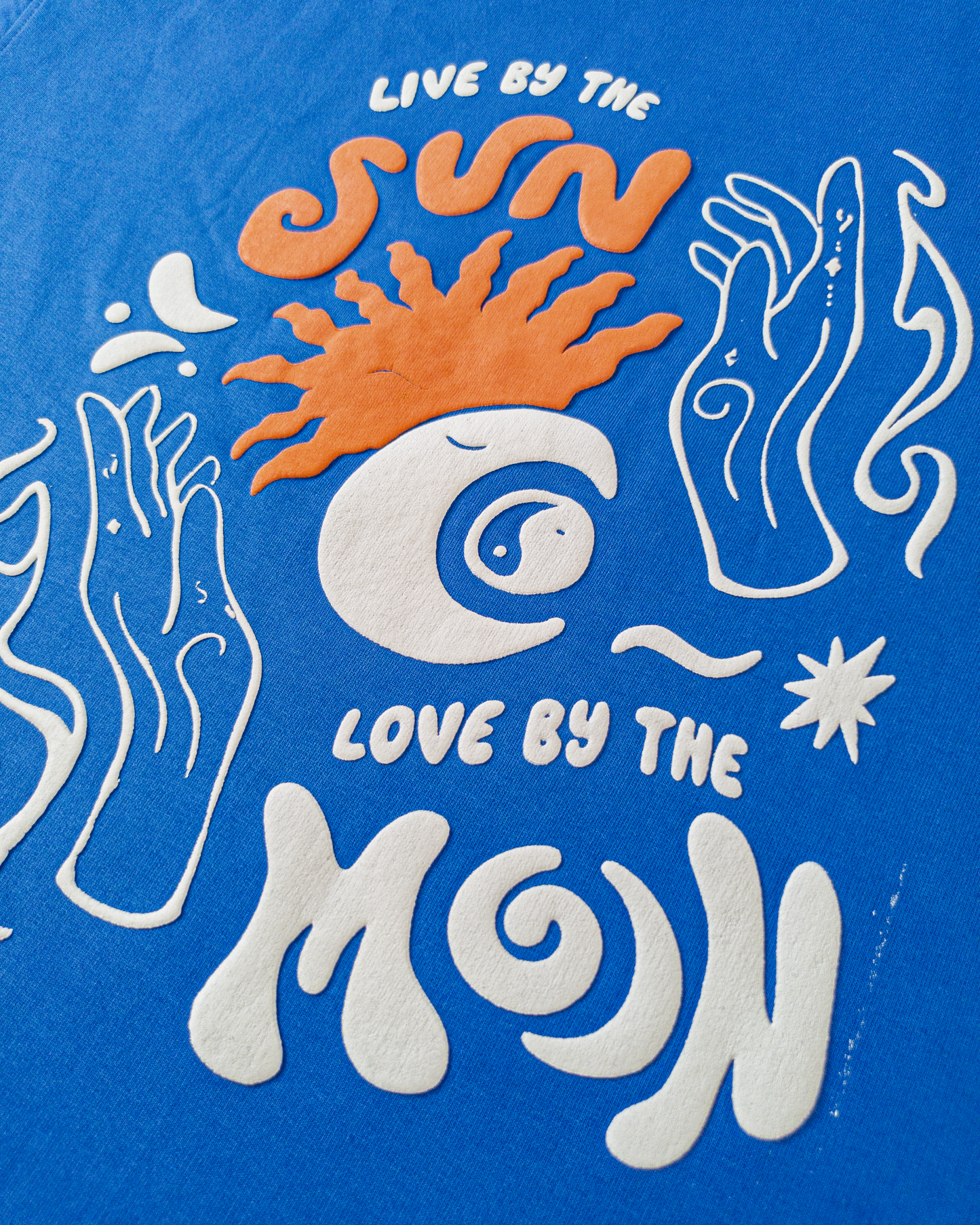 Sun & Moon Puff Print Tee – Blue