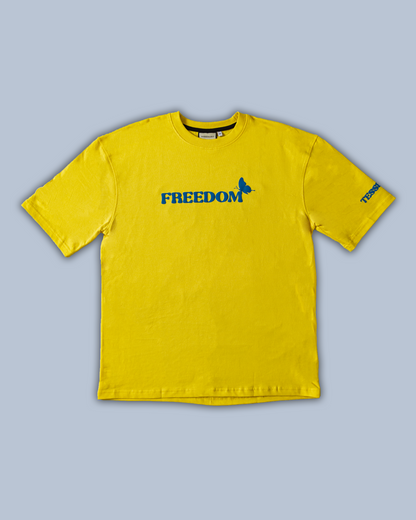 Fly Free Butterfly Puff Print Tee – Lemon Yellow