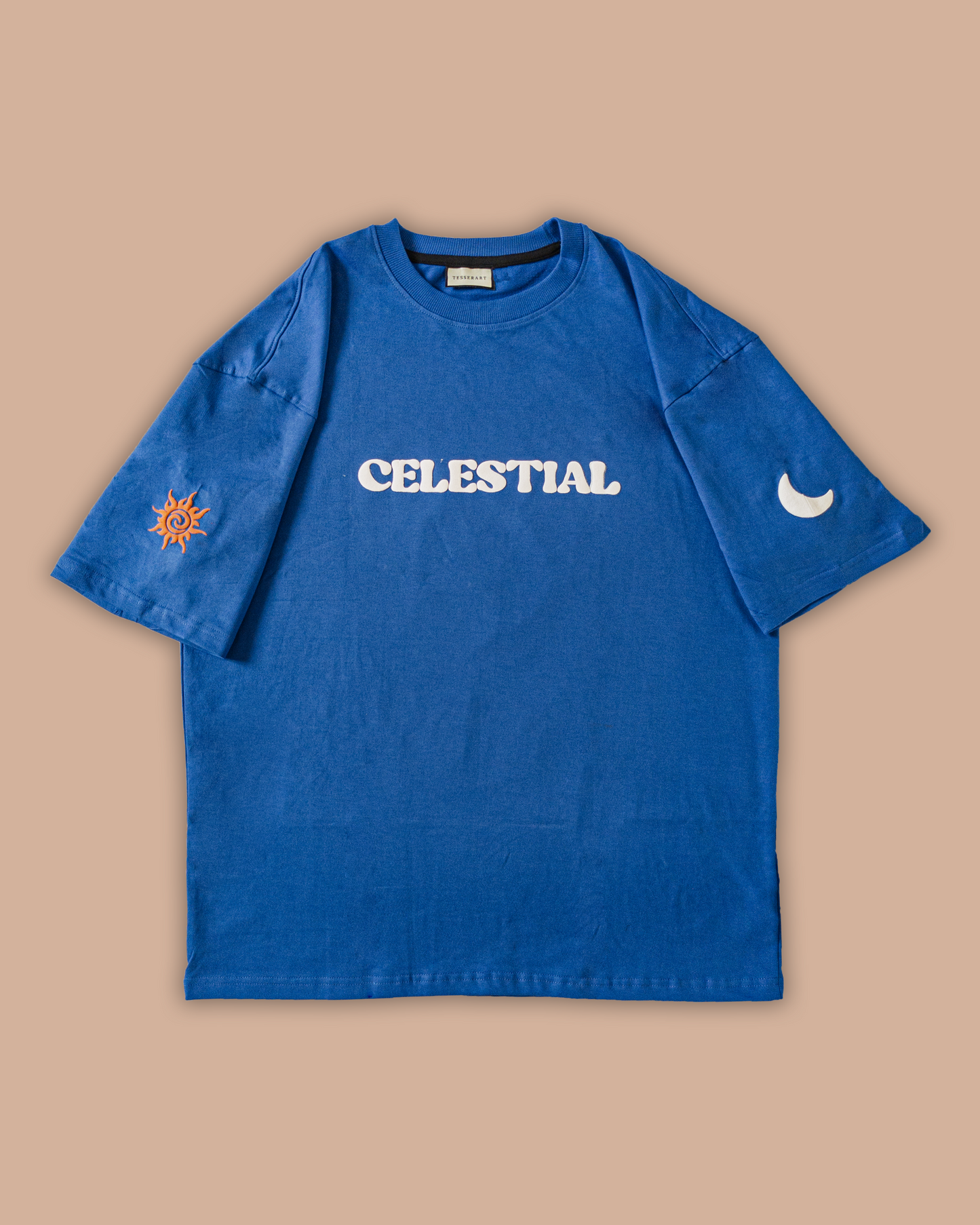 Sun & Moon Puff Print Tee – Blue