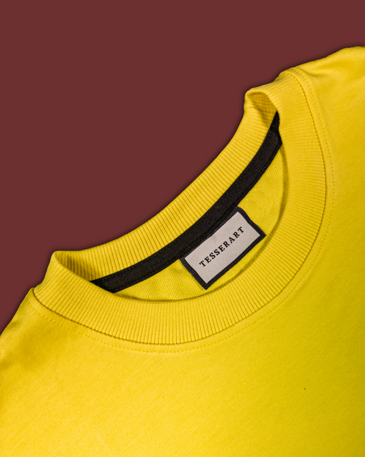 Solid Lemon Yellow Oversized Fit T-shirt