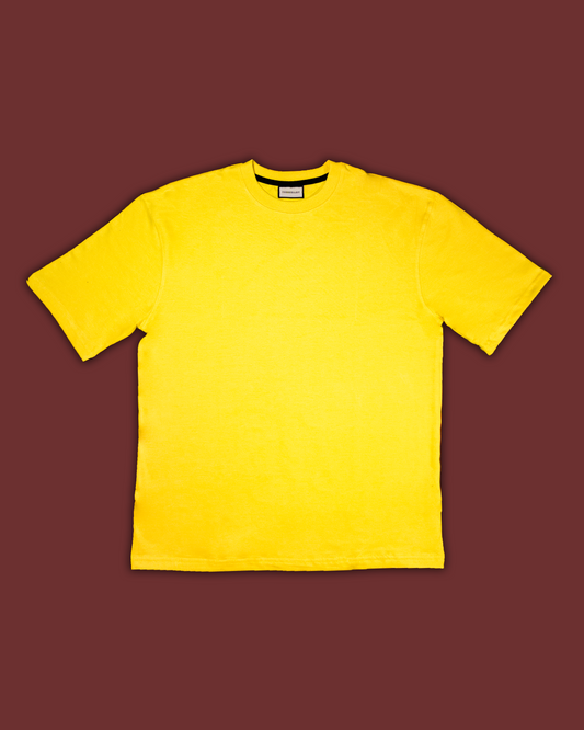 Solid Lemon Yellow Oversized Fit T-shirt